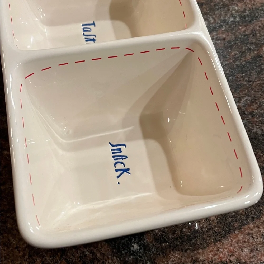 Rae Dunn Divided Dip Dish 